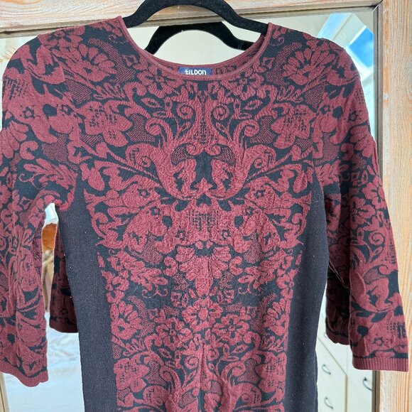 Baroque Floral Jacquard Dress - Picture 4 of 8